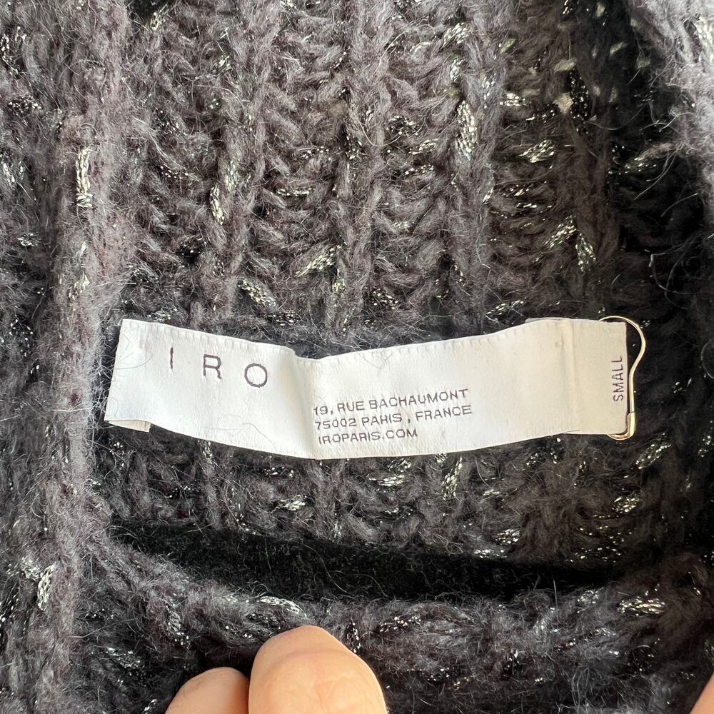 IRO Gray Metallic Kellers Chunky Knit Sweater Size S - Picture 5 of 7